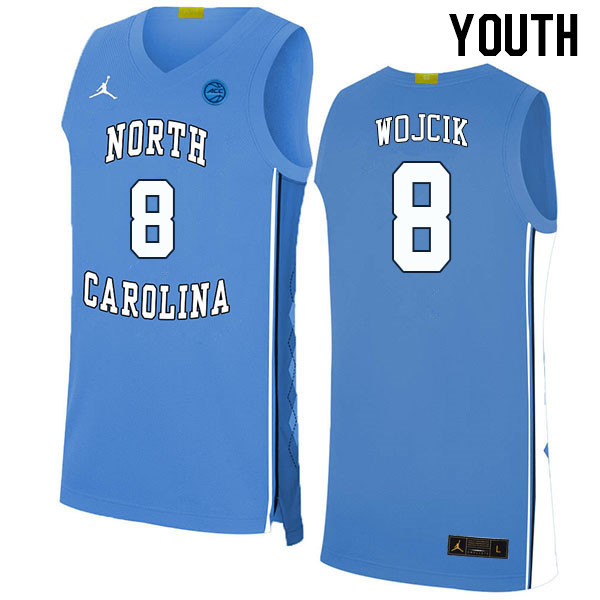 Youth #8 Paxson Wojcik North Carolina Tar Heels College Basketball Jerseys Stitched Sale-Carolina Bl
